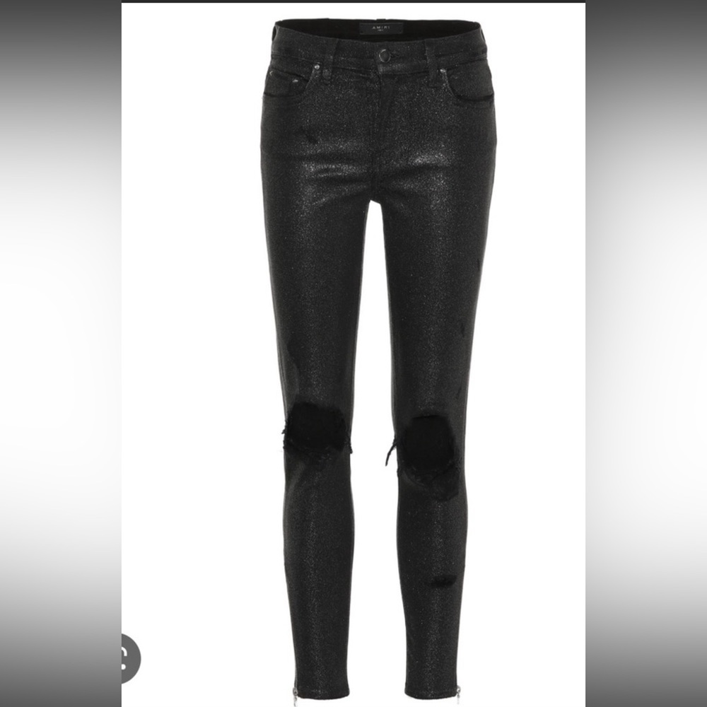 Amiri Women's Black Glitter Thrasher Jeans | Closet Label #120.) - Picture 15 of 16